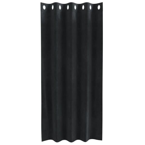 vidaXL Gardiner Sort Polyester 140 x 175 cm Dekorative Indlæg
