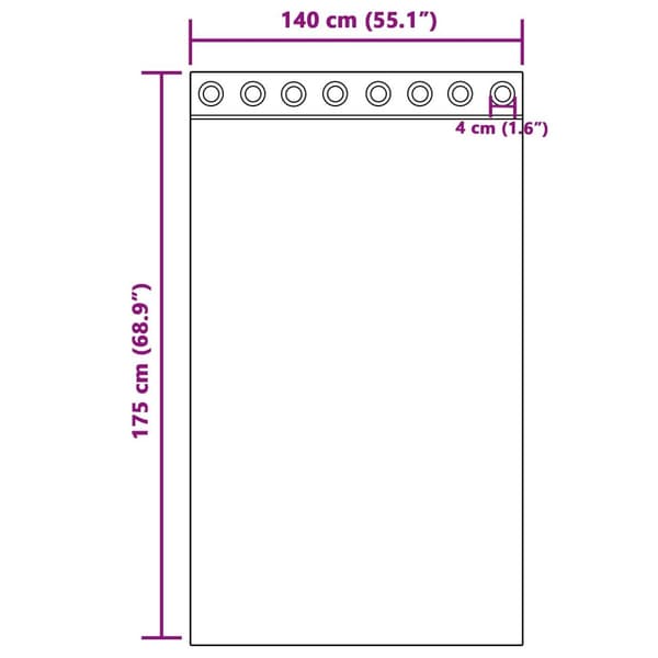 vidaXL Gardiner Sort Polyester 140 x 175 cm Dekorative Indlæg