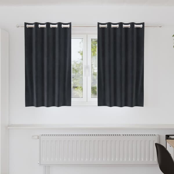vidaXL Gardiner Mørk Grå Polyester 140 x 140 cm Moderne Draperier