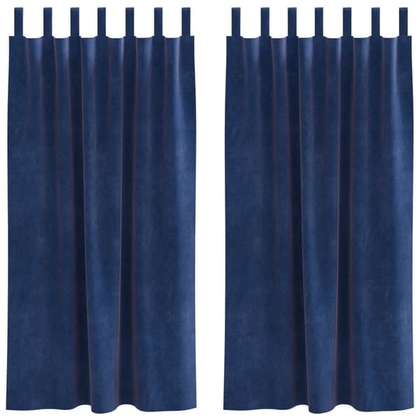vidaXL Gardiner Mørkeblå Polyester 140 x 175 cm Dekorative Indlæg