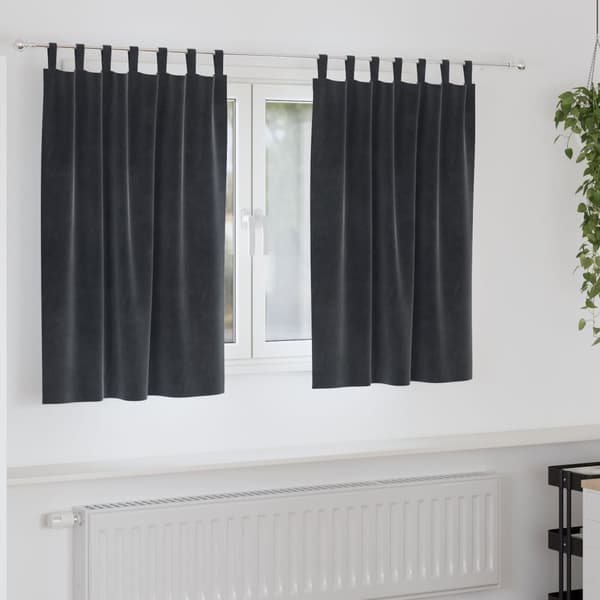 vidaXL Gardiner Mörkgrå Polyester 140 x 140 cm Gardiner Rektangulär