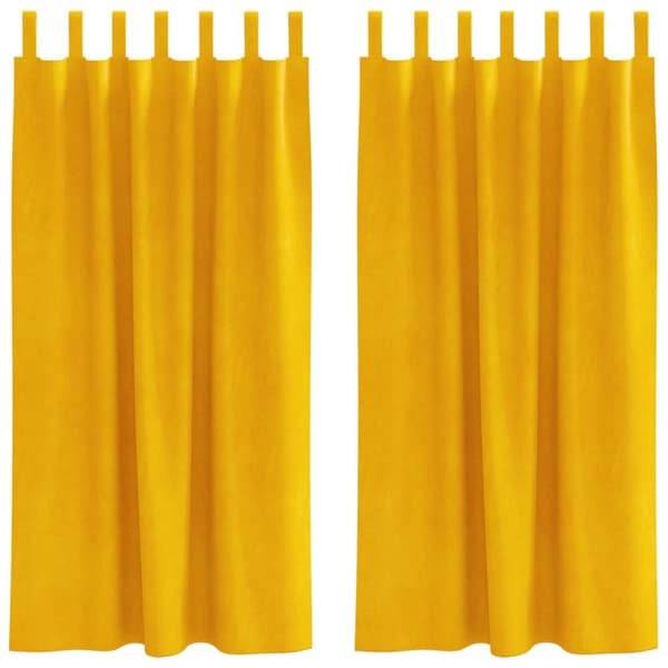 vidaXL Gardiner Sennepsgul Polyester 140 x 175 cm Gardiner Rektangulær