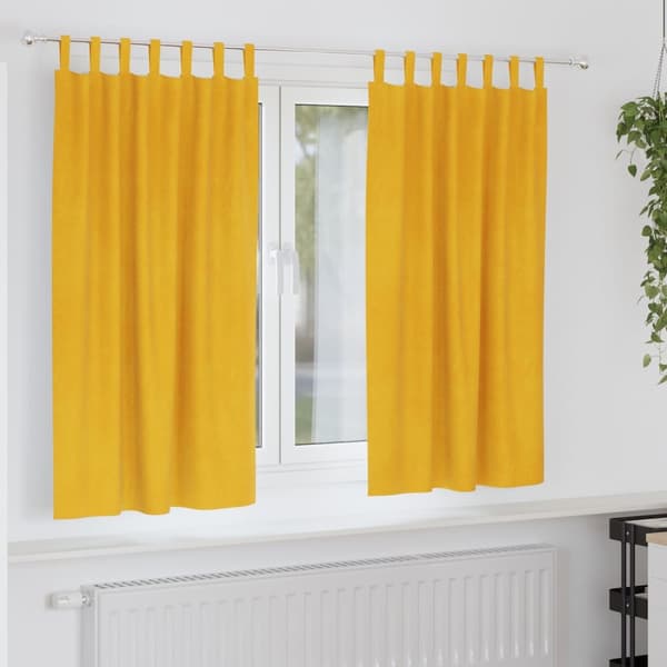 vidaXL Gardiner Sennepsgul Polyester 140 x 175 cm Gardiner Rektangulær