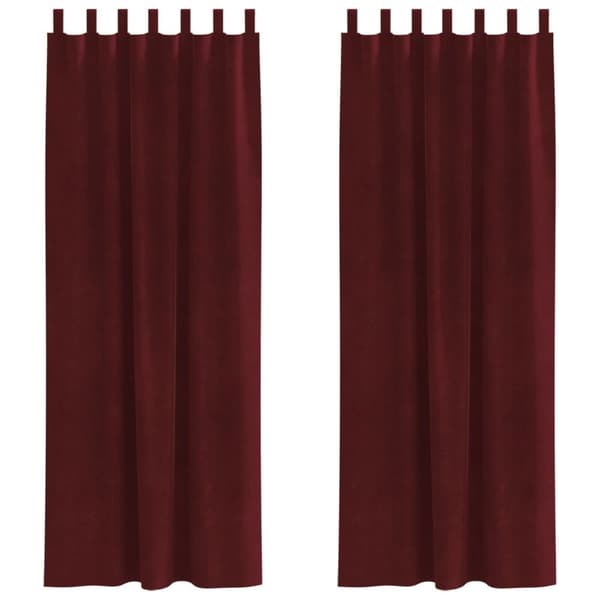 vidaXL Gardiner Vinröd Polyester 140 x 260 cm Dekorativa Insatser