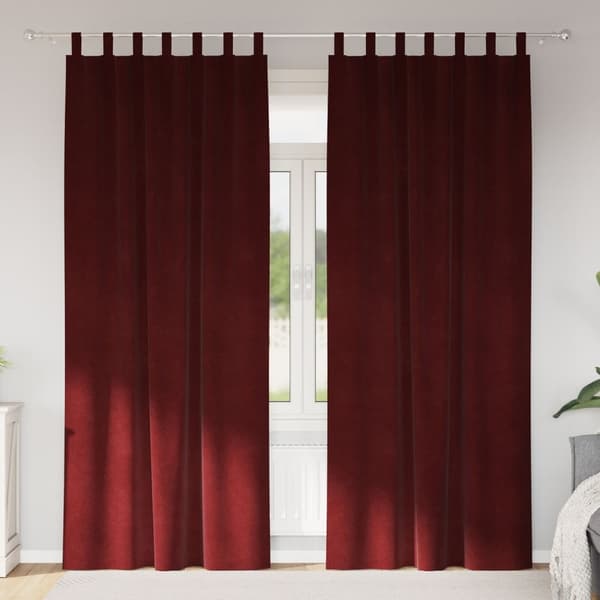 vidaXL Gardiner Vinröd Polyester 140 x 260 cm Dekorativa Insatser