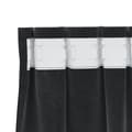 Miniatyrbillede 5 af 8: vidaXL Gardiner Sort Polyester 140 x 245 cm Dekorative Indlæg
