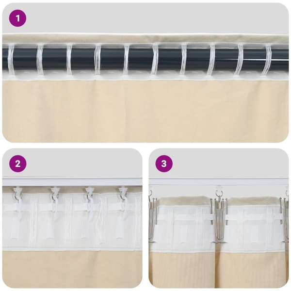 vidaXL Gardiner Sort Polyester 140 x 245 cm Dekorative Indlæg