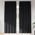 Miniatyrbillede 2 af 8: vidaXL Gardiner Sort Polyester 140 x 245 cm Dekorative Indlæg