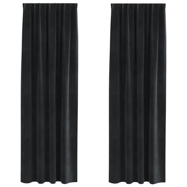 vidaXL Gardiner Sort Polyester 140 x 245 cm Dekorative Indlæg