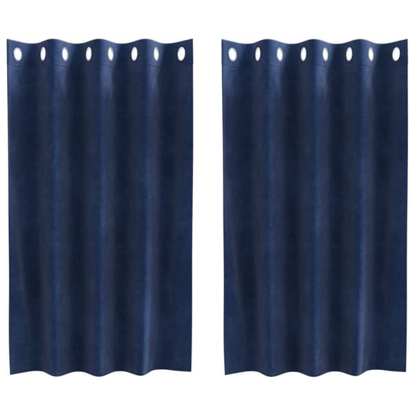 vidaXL Gardiner Mörkblå Polyester 140 x 140 cm dekorativa detaljer