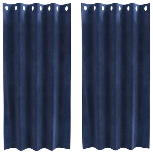 vidaXL Gardiner Mørkeblå Polyester 140 x 175 cm Dekorative Indlæg