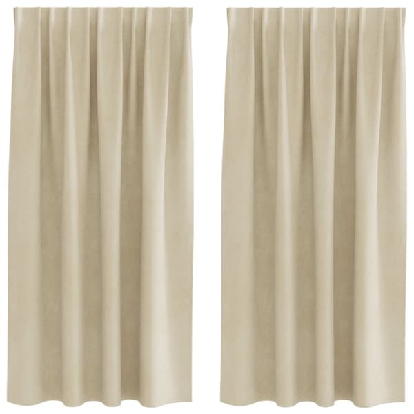 vidaXL Gardiner Cremefarvet Polyester 140 x 175 cm Letvægts Gardiner