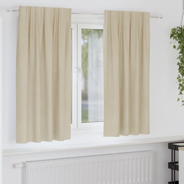 vidaXL Gardiner Cremefarvet Polyester 140 x 175 cm Letvægts Gardiner