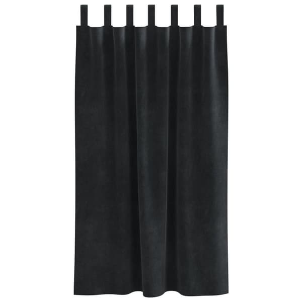 vidaXL Gardiner Sort Polyester 140 x 175 cm Dekorative indlæg