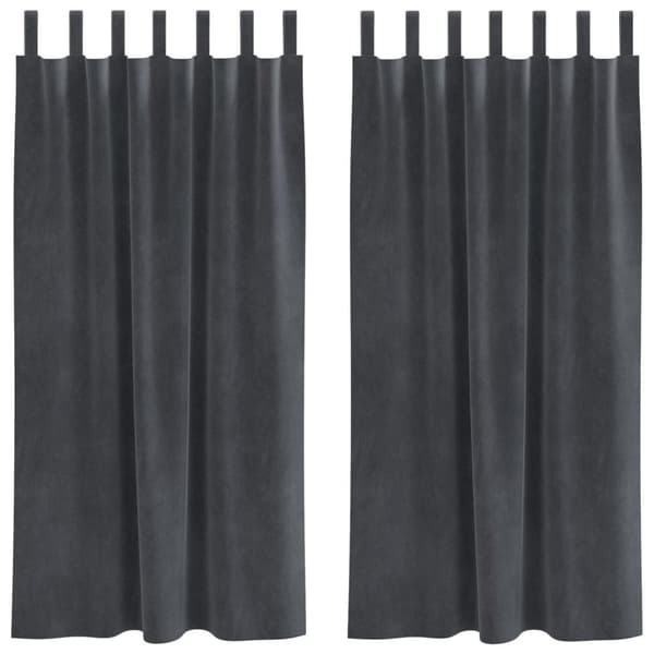 vidaXL Gardiner Ljusgrå Polyester 140 x 175 cm Tab Top Gardiner