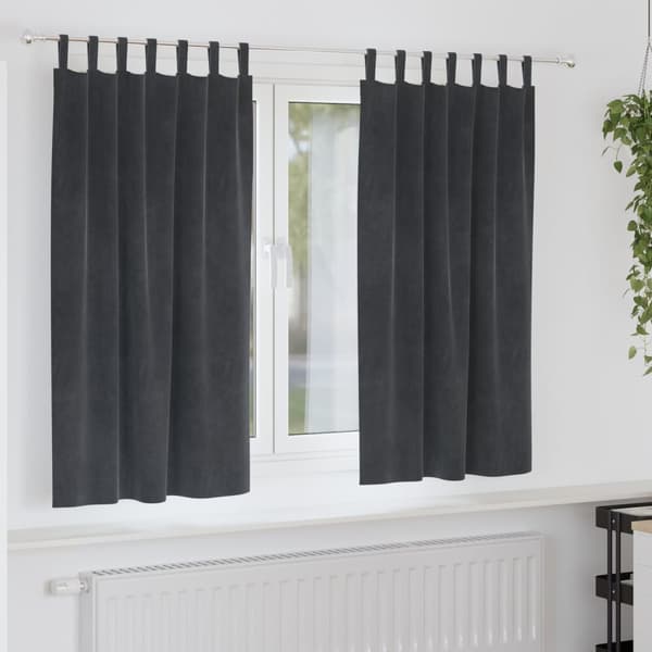 vidaXL Gardiner Ljusgrå Polyester 140 x 175 cm Tab Top Gardiner
