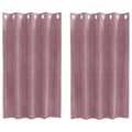 Miniatyrbild 3 av 7: vidaXL Gardiner Mörk rosa Polyester 140 x 140 cm Dekorativa inläggningar