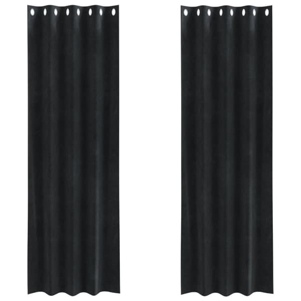 vidaXL Gardiner Svart Polyester 140 x 225 cm Dekorativa Inläggningar