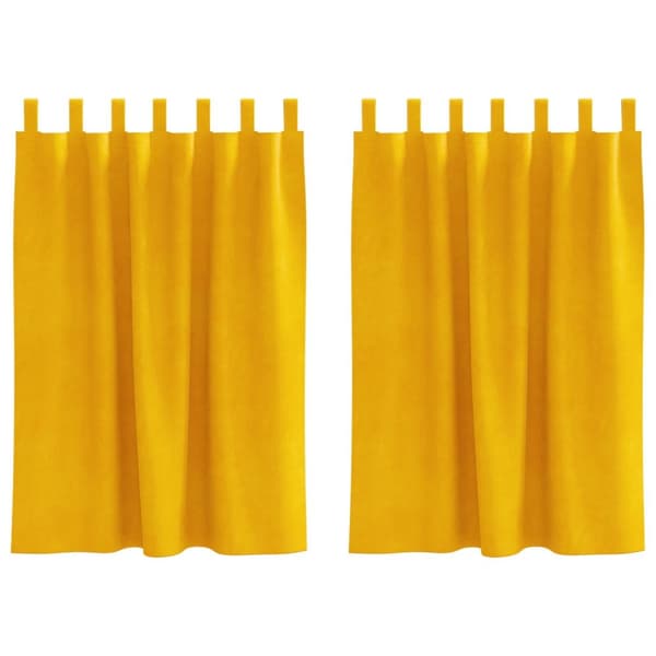 vidaXL Gardiner Senapsgul Polyester 140 x 140 cm Dekorativa inläggningar