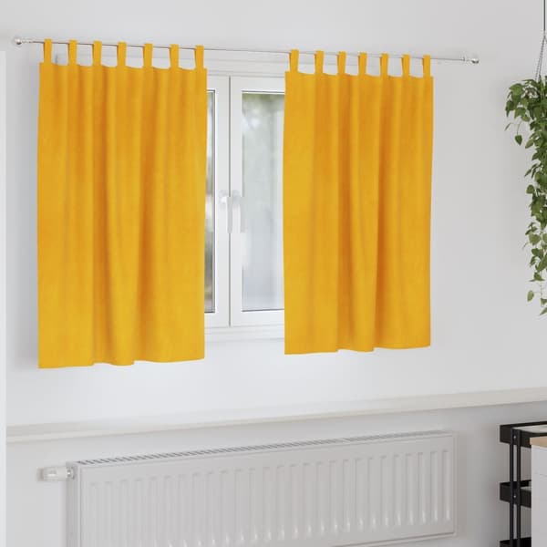 vidaXL Gardiner Senapsgul Polyester 140 x 140 cm Dekorativa inläggningar