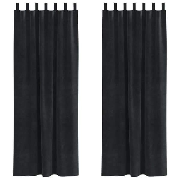 vidaXL Gardiner Sort Polyester 140x225 cm Dekorative indlæg
