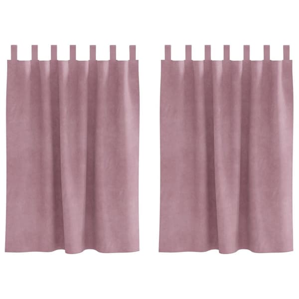 vidaXL Gardiner Mörkrosa Polyester 140 x 140 cm Dekorativa detaljer