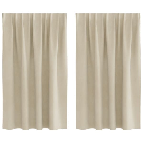 vidaXL Gardiner Grädde Polyester 140 x 140 cm Draperier Rektangulär
