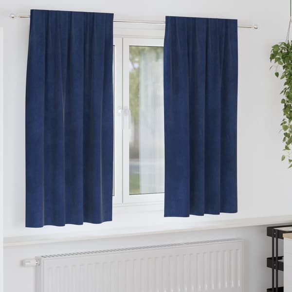 vidaXL Gardiner Mørkeblå Polyester 140 x 175 cm Mørklægningsgardiner