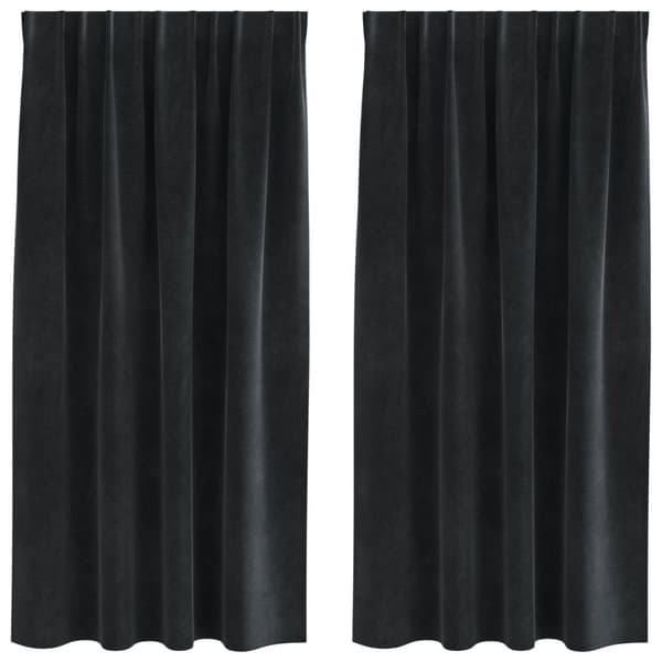 vidaXL Mørklægningsgardiner Sort Polyester 140 x 175 cm