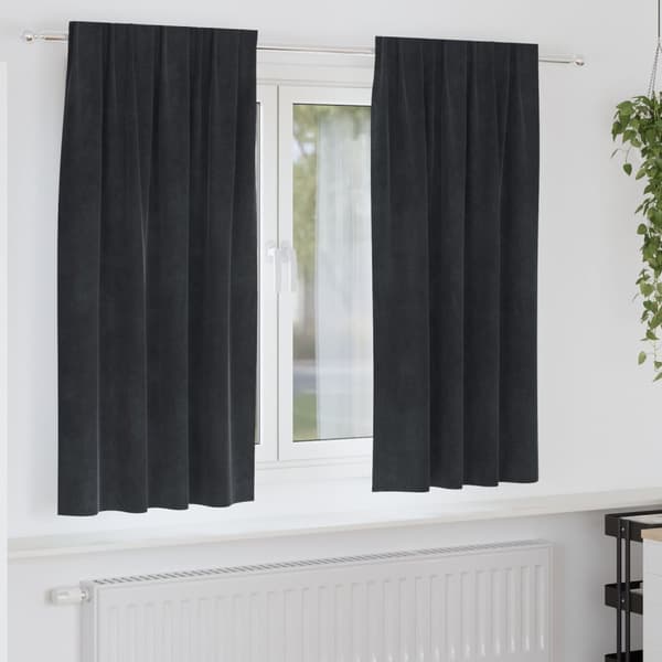 vidaXL Mörkläggningsgardiner Svart Polyester 140 x 175 cm