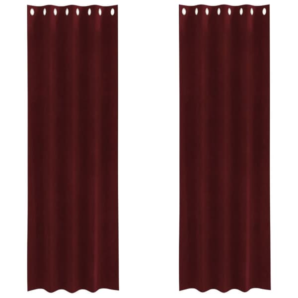 vidaXL Gardiner Vinröd Polyester 140 x 225 cm Dekorativa Inredningar