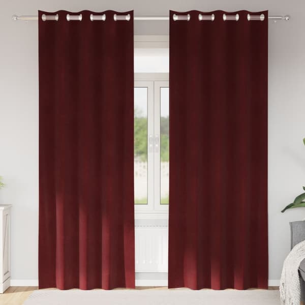 vidaXL Gardiner Vinröd Polyester 140 x 225 cm Dekorativa Inredningar