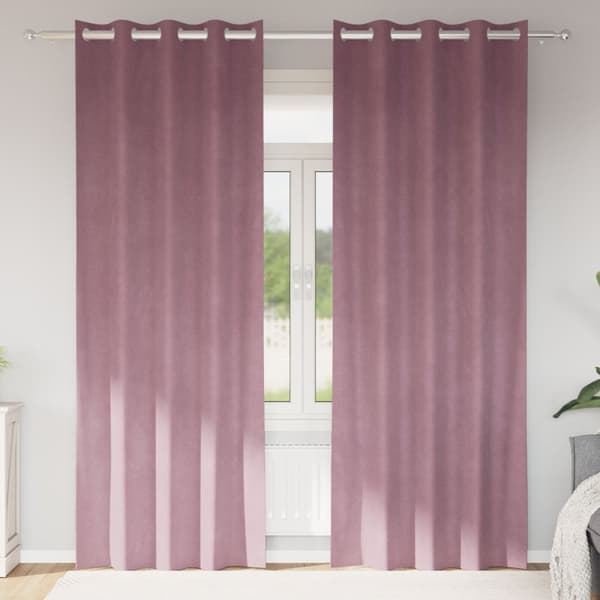 vidaXL Gardiner Mörkrosa Polyester 140 x 260 cm Dekorativa Insatser
