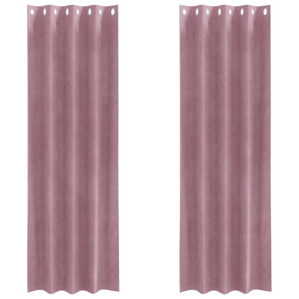 vidaXL Gardiner Mörkrosa Polyester 140 x 260 cm Dekorativa Insatser
