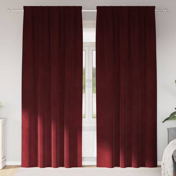 vidaXL Gardiner Vinröd Polyester 140 x 260 cm Gardiner Rektangulär
