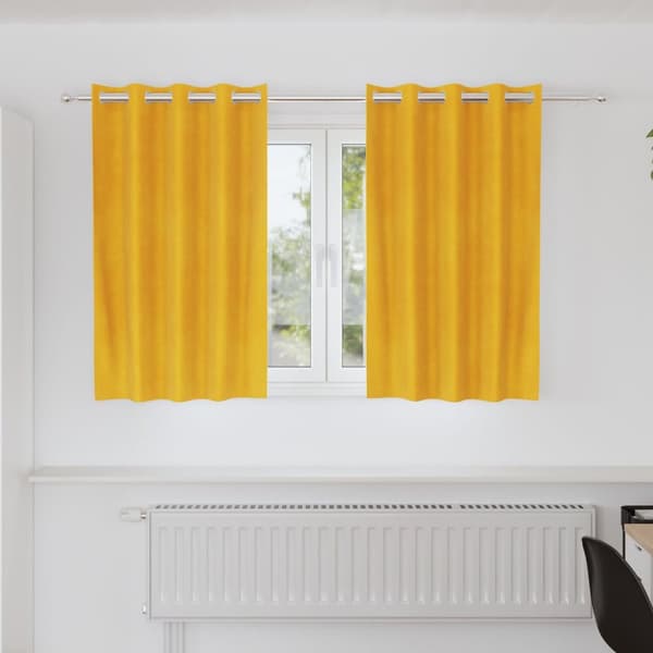 vidaXL Gardiner Senapsgul Polyester 140 x 140 cm Senapsgula gardiner