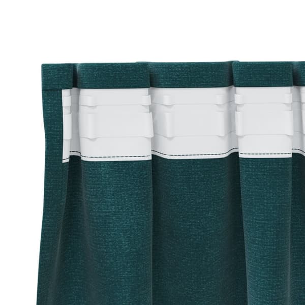vidaXL Gardiner Mörkgrön Polyester 140 x 245 cm Dekorativa detaljer