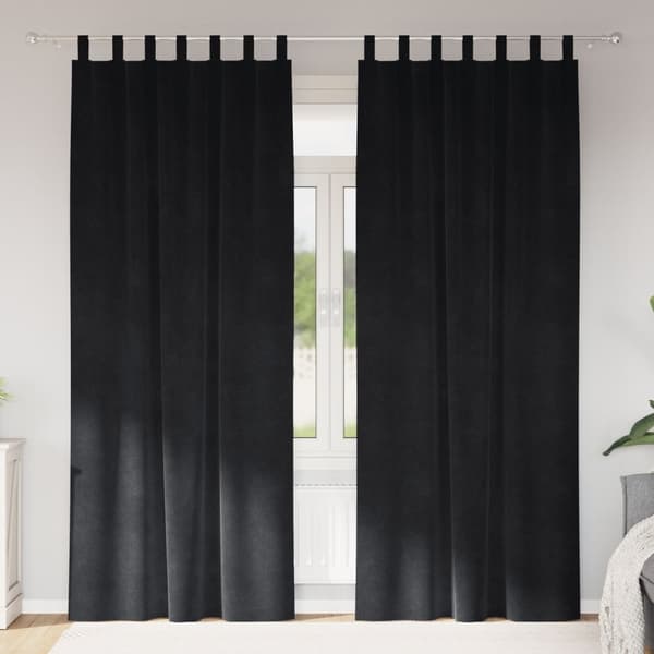 vidaXL Gardiner Sort Polyester 140 x 245 cm Mørklægningsgardiner