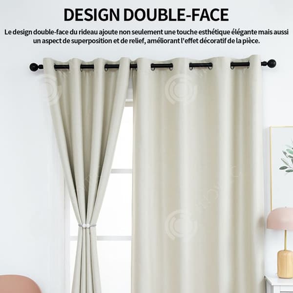 INN Gardin 134x160cm polyestergardiner 95-98 skuggningsgrad dubbelsidig nylonfinish högskuggande solskydd beige gardiner