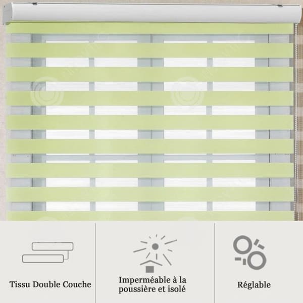 INN Mörkläggningsgardin 1x1,5m, 80 procent skuggning, ljusgröna zebragardiner solskydd och värmeisoleringsgardiner