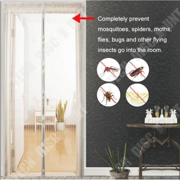 TD® Myggnät för magnetdörr i polyester 110 x 210 cm vit