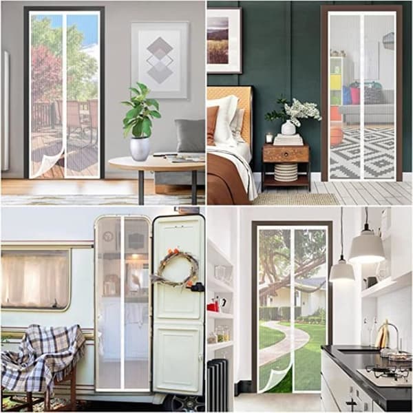TD® Myggnät magnetisk dörrkarm interiör exteriör 110 x 210 mygginsektsskydd sommardörrdekoration