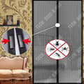 Miniatyrbild 2 av 4: TD® svart magnetisk myggavvisande loop Mjuk dörrgardin Magnetisk nonwovenremsa Självstängande dörrgardin