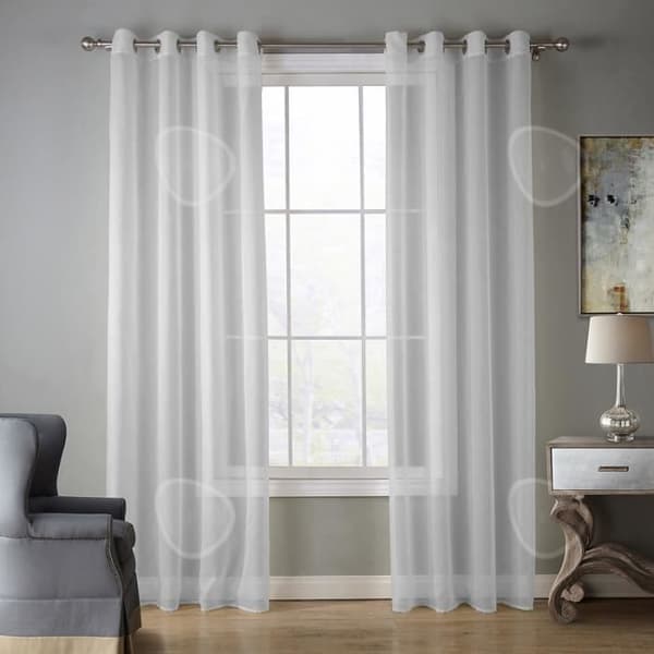 CONFO Skir gardin 140 x 240 cm med öljetter Naturlig effekt Vit linne x cm