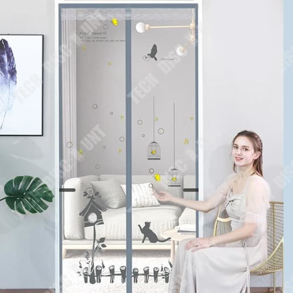 TD® Anti-Mosquito Dörrgardin 80*200cm Tät Screen Mesh Magnetisk Självabsorberande Anti-Mygggardin för sommar