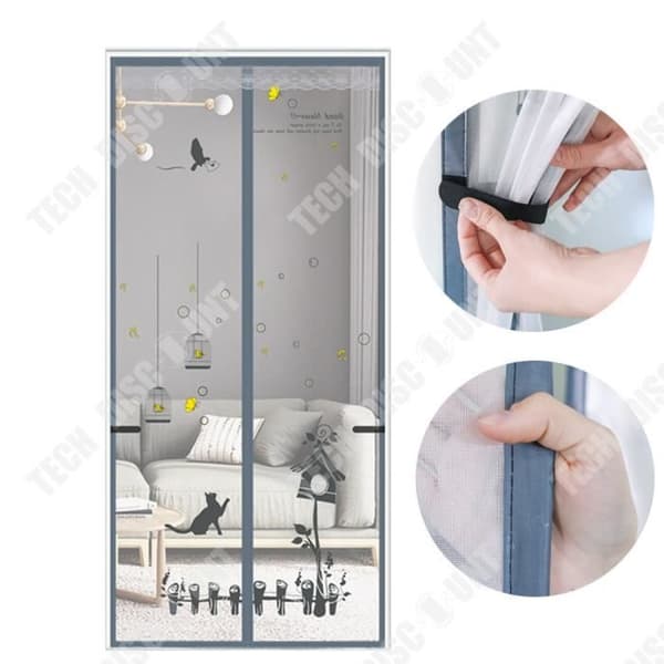 TD® Anti-Mosquito Dörrgardin 80*200cm Tät Screen Mesh Magnetisk Självabsorberande Anti-Mygggardin för sommar