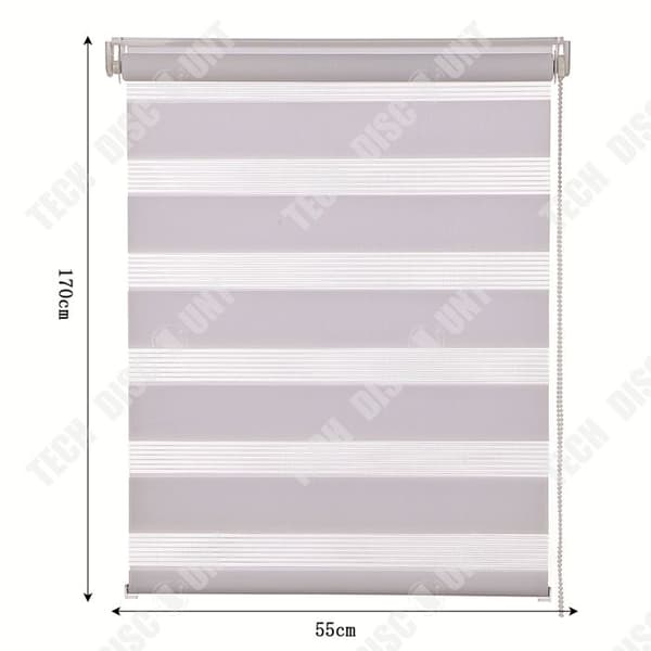 TD® Set med 2st Zebragardiner 55*170cm Badrumsgardiner Sträckta rullgardiner Badrumsmörkläggningsgardiner Grå