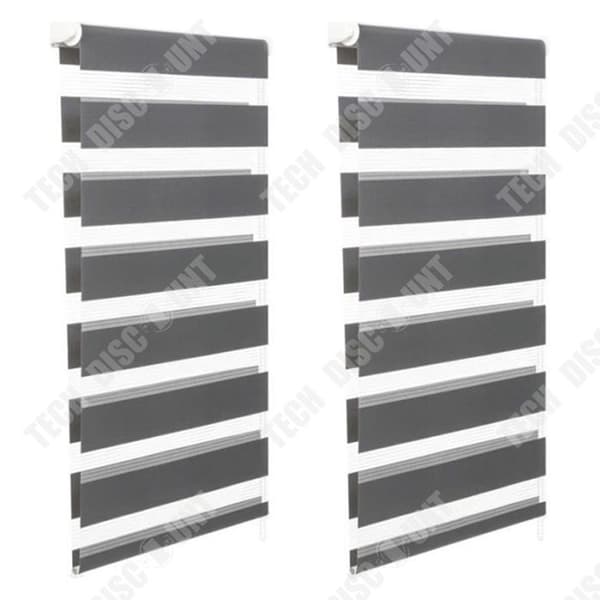 TD® Set med 2st Zebragardiner 55*170cm Badrumsgardiner Sträckta rullgardiner Badrumsmörkläggningsgardiner Grå