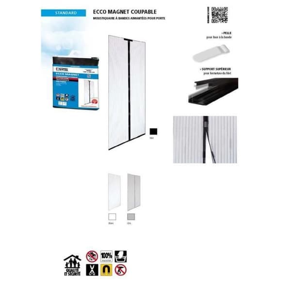 Myggnät - ECCO MAGNET - 140X240 - Vit - Magnetisk fästning - Justerbar
