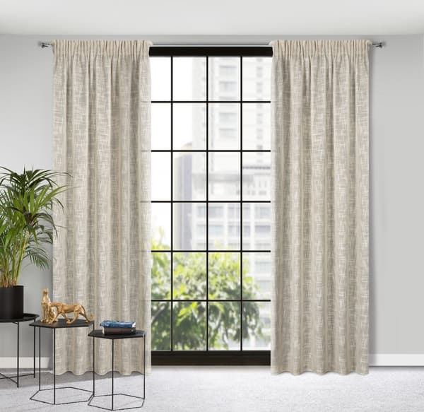 Færdiglavet gardin på tape RUBI 140x270 Eurofirany beige
